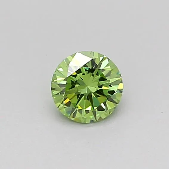 0.18ct Round Lab Grown Diamond (Colour Fancy Intense Green, Clarity VS2, Cut EX, Uncertified)