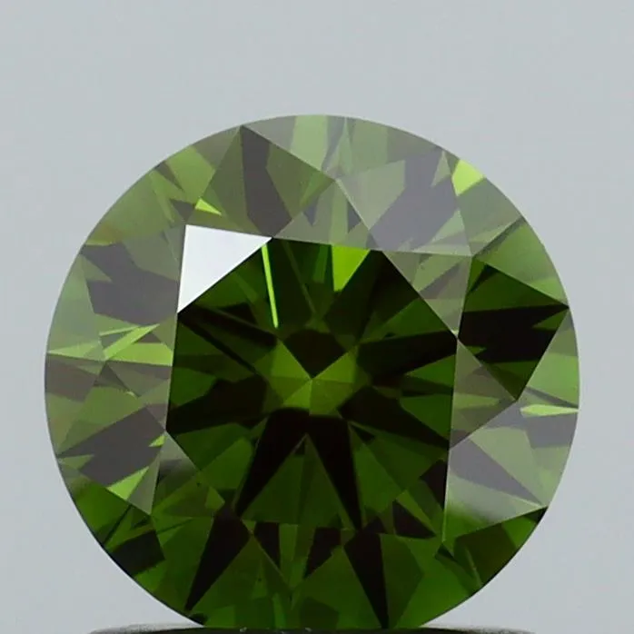 1.04ct Round Lab Grown Diamond (Colour Fancy Deep Green, Clarity VS2, Cut ID, IGI Certified)