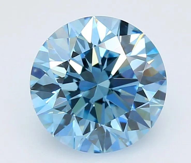 1.16ct Round Lab Grown Diamond (Colour Fancy Vivid Blue, Clarity VS2, Cut EX, IGI Certified)