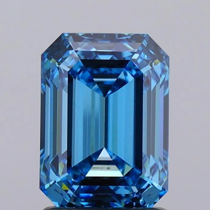 2.02ct Emerald Lab Grown Diamond (Colour Fancy Vivid Blue, Clarity VVS2, IGI Certified)