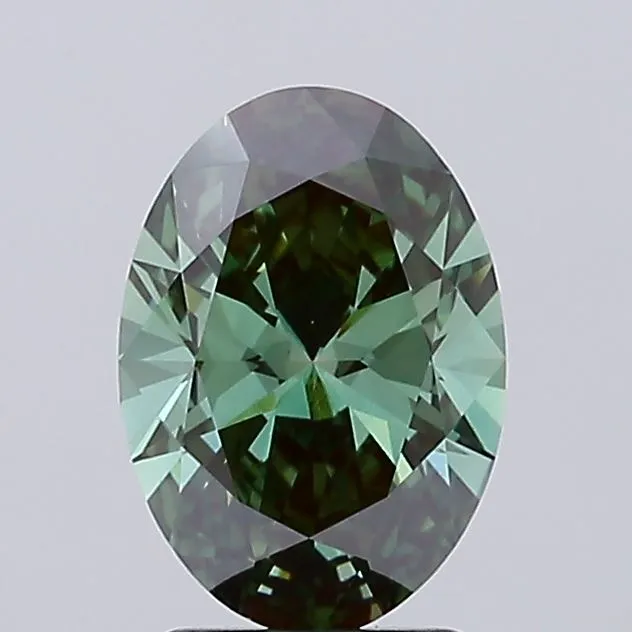2.10ct Oval Lab Grown Diamond (Colour Fancy Vivid Green, Clarity VS1, IGI Certified)