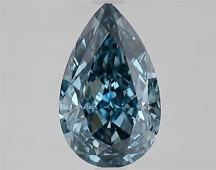 2.19ct Pear Lab Grown Diamond (Colour Fancy Vivid Blue, Clarity VS1, IGI Certified)