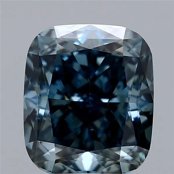 2.30ct Cushion modified Lab Grown Diamond (Colour Fancy Deep Greenish Blue, Clarity VS1, IGI Certified)