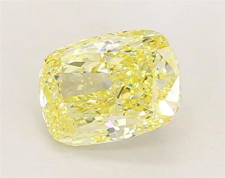 2.47ct Cushion modified Lab Grown Diamond (Colour Fancy Intense Yellow, Clarity VVS2, IGI Certified)