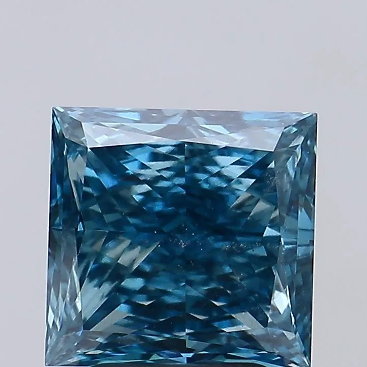 2.49ct Princess Lab Grown Diamond (Colour Fancy Vivid Blue, Clarity VS2, Uncertified)