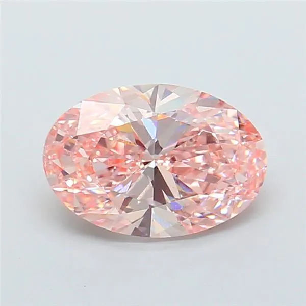 2.50ct Oval Lab Grown Diamond (Colour Fancy Intense Pink, Clarity VS2, IGI Certified)