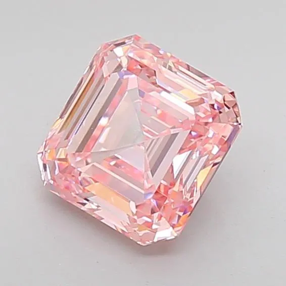 2.50ct Square emerald Lab Grown Diamond (Colour Fancy Intense Pink, Clarity VS1, IGI Certified)
