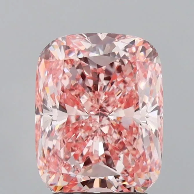 2.54ct Cushion modified Lab Grown Diamond (Colour Fancy Intense Pink, Clarity VS1, IGI Certified)