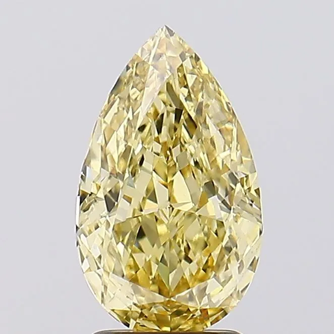 2.55ct Pear Lab Grown Diamond (Colour Fancy Vivid Yellow, Clarity VS1, IGI Certified)