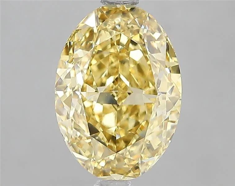 2.60ct Oval Lab Grown Diamond (Colour Fancy Intense Yellow, Clarity VVS2, IGI Certified)