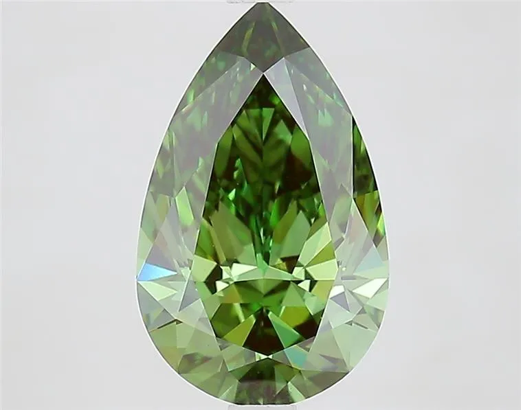 2.63ct Pear Lab Grown Diamond (Colour Fancy Vivid Green, Clarity VVS2, IGI Certified)