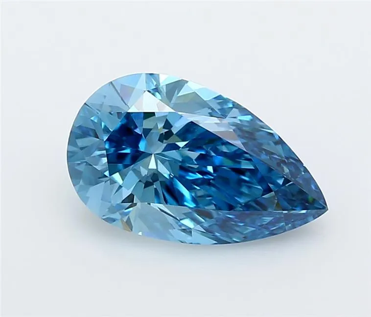 3.02ct Pear Lab Grown Diamond (Colour Fancy Vivid Blue, Clarity VVS2, IGI Certified)