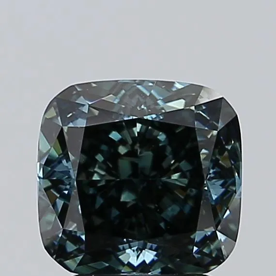 3.07ct Cushion modified Lab Grown Diamond (Colour Fancy Deep Blue Green, Clarity VS1, IGI Certified)