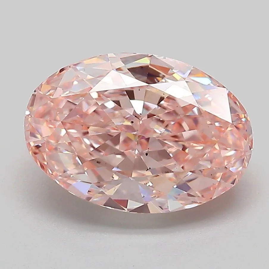 3.08ct Oval Lab Grown Diamond (Colour Fancy Intense Pink, Clarity VS2, IGI Certified)