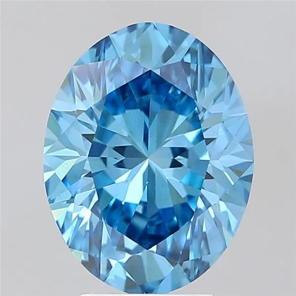 4.03ct Oval Lab Grown Diamond (Colour Fancy Vivid Blue, Clarity VS2, IGI Certified)