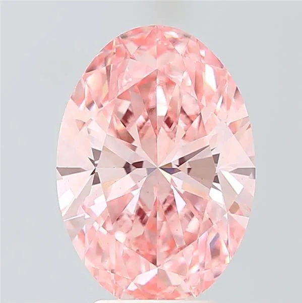 4.20ct Oval Lab Grown Diamond (Colour Fancy Vivid Pink, Clarity VS1, IGI Certified)