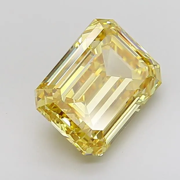 4.47ct Emerald Lab Grown Diamond (Colour Fancy Intense Yellow, Clarity VS2, IGI Certified)