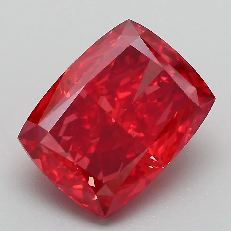 4.59ct Cushion modified Lab Grown Diamond (Colour Fancy Vivid Red, Clarity VS1, IGI Certified)