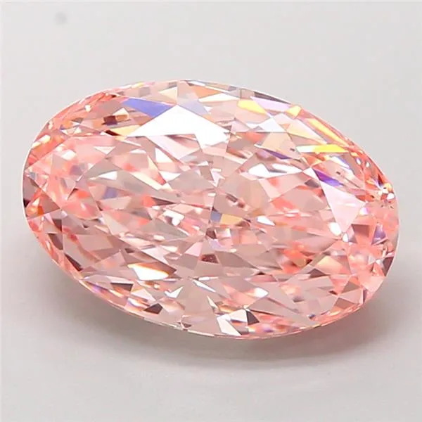 5.08ct Oval Lab Grown Diamond (Colour Fancy Vivid Pink, Clarity VS1, IGI Certified)
