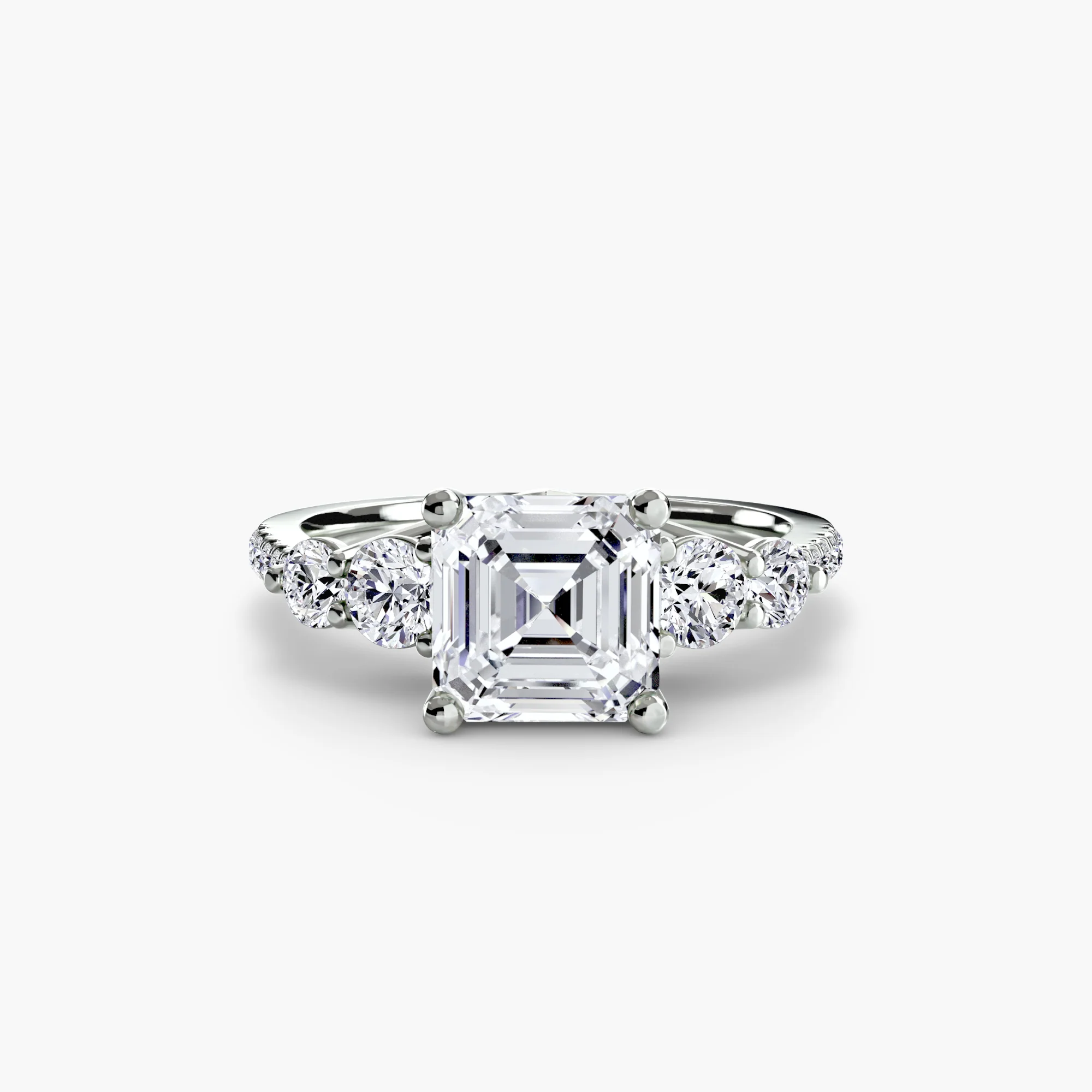 Five Stone Ring with Pavé Band - Image 10