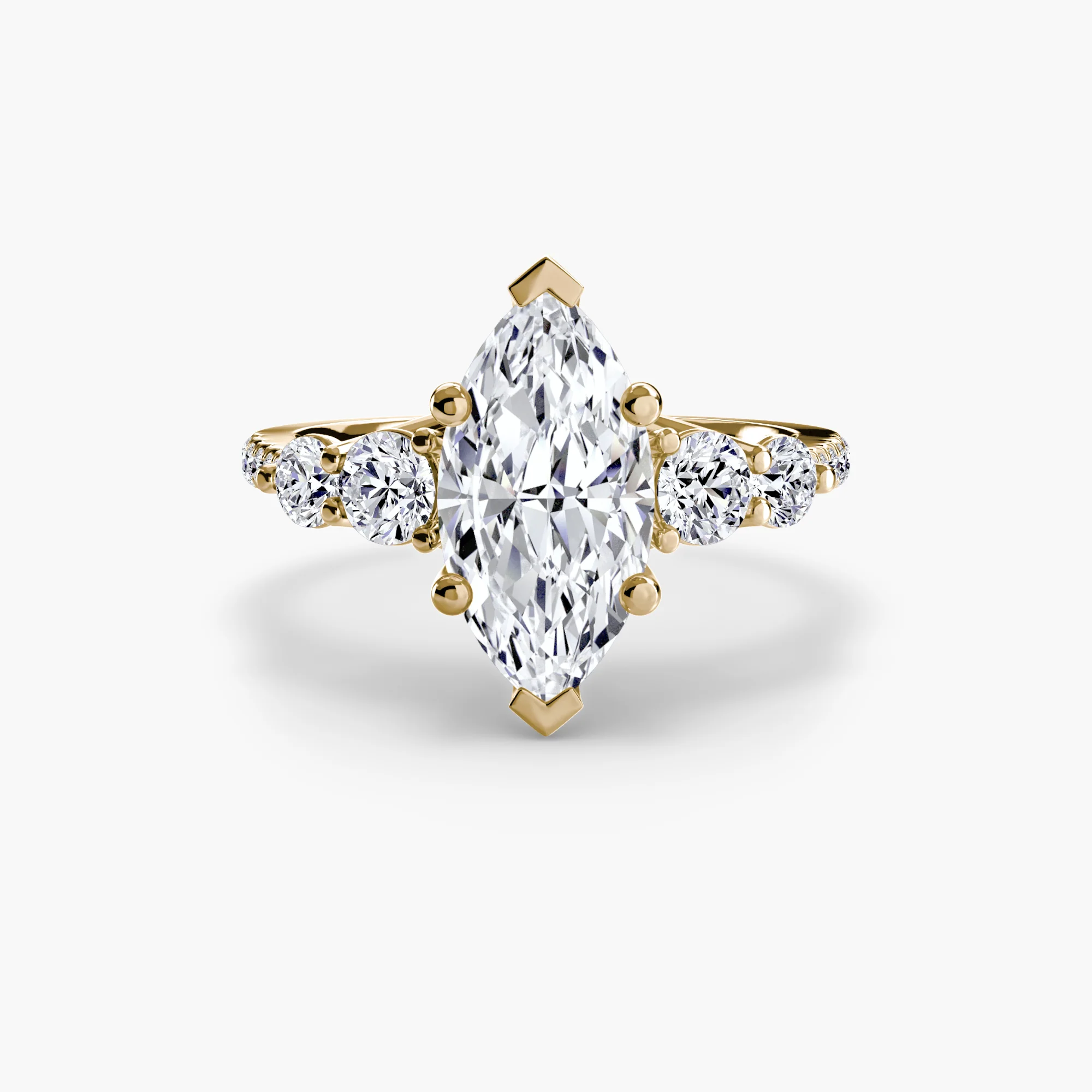 Five Stone Ring with Pavé Band - Image 21