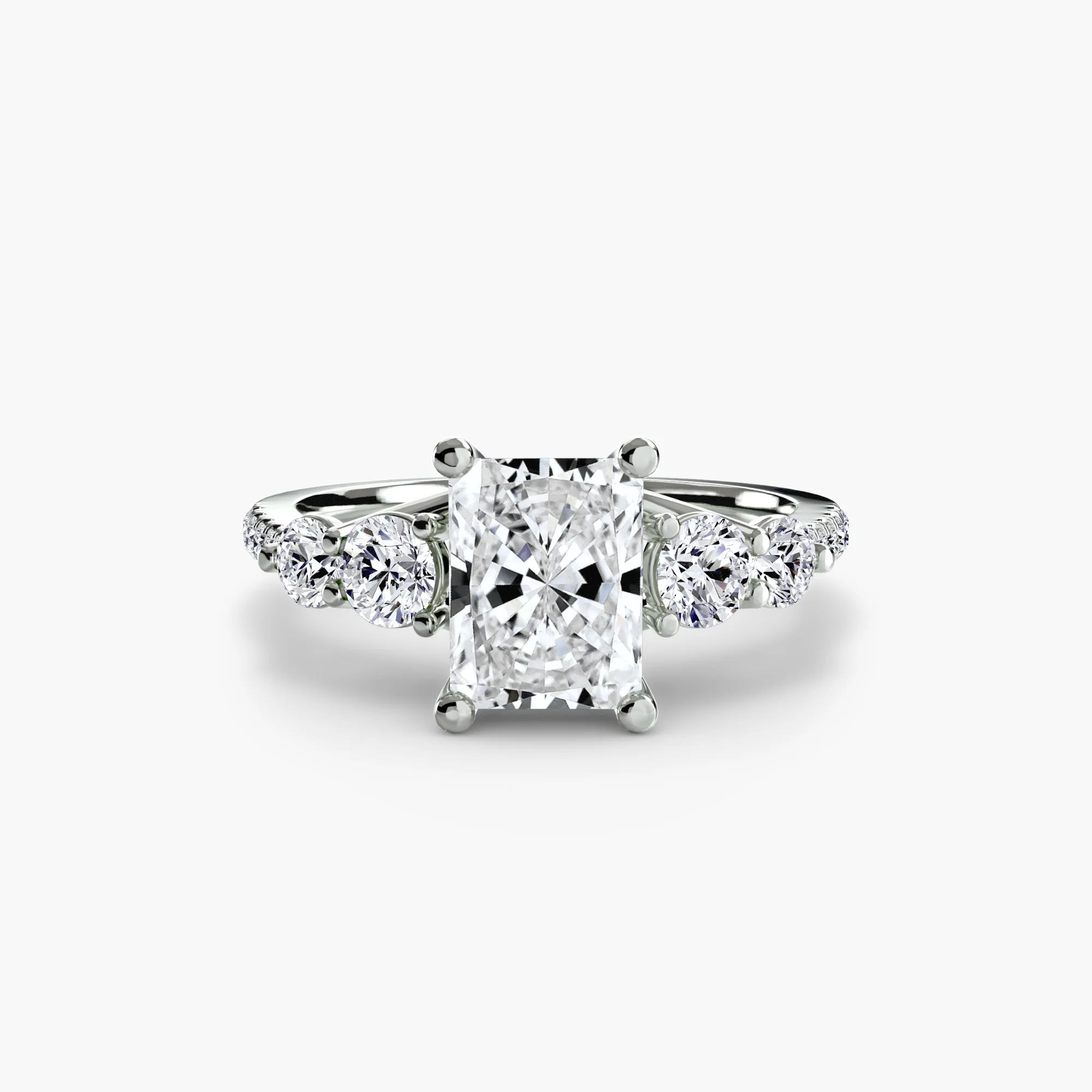 Five Stone Ring with Pavé Band - Image 9