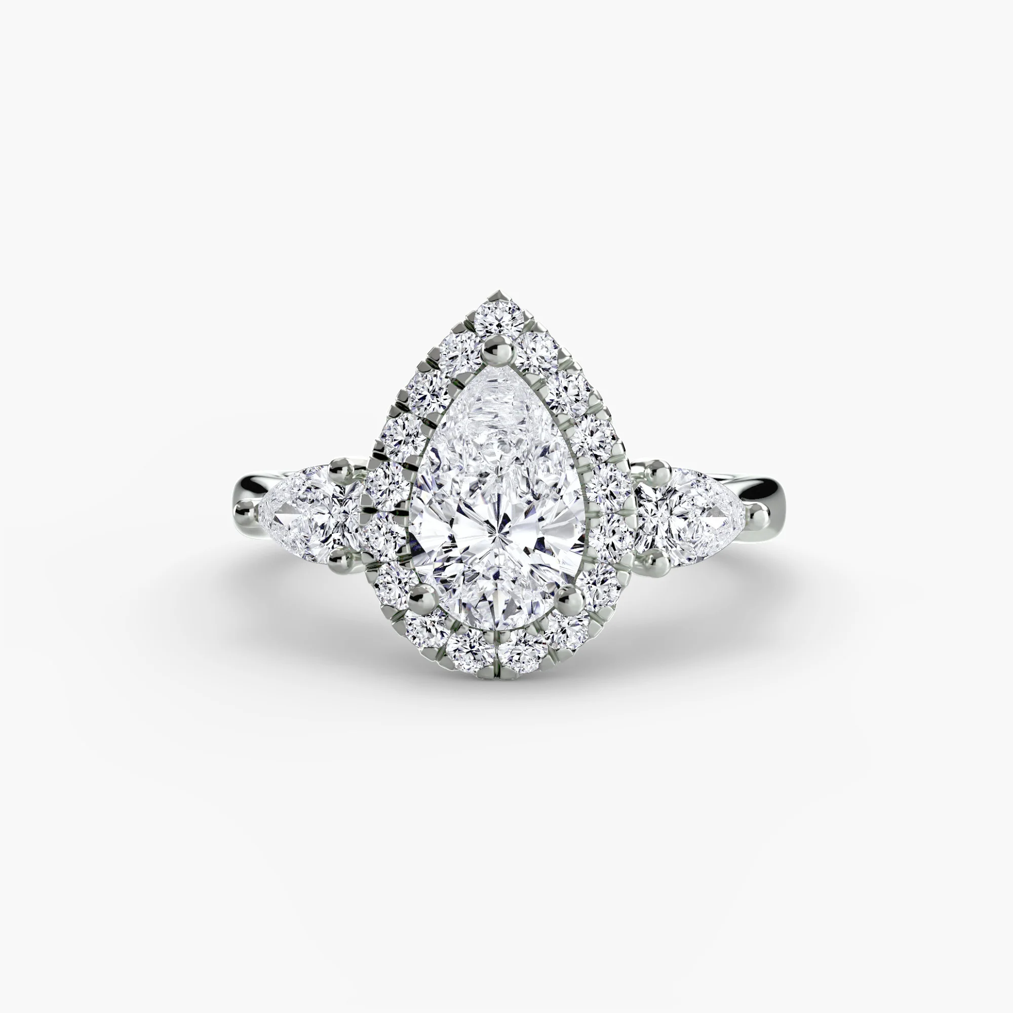 Three-Stone Ring with Halo - Image 11