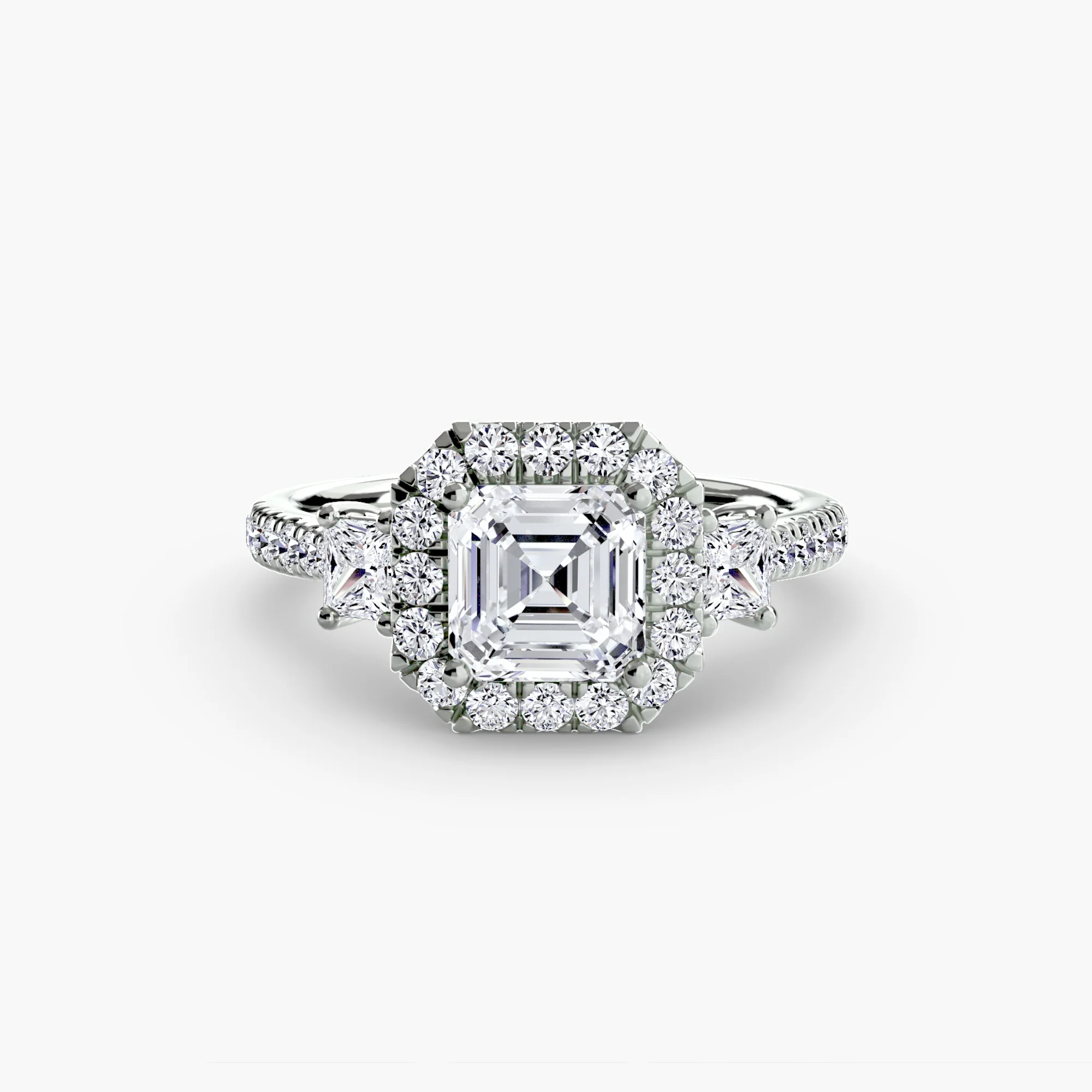 Three-Stone Ring with Halo 2 - Image 100