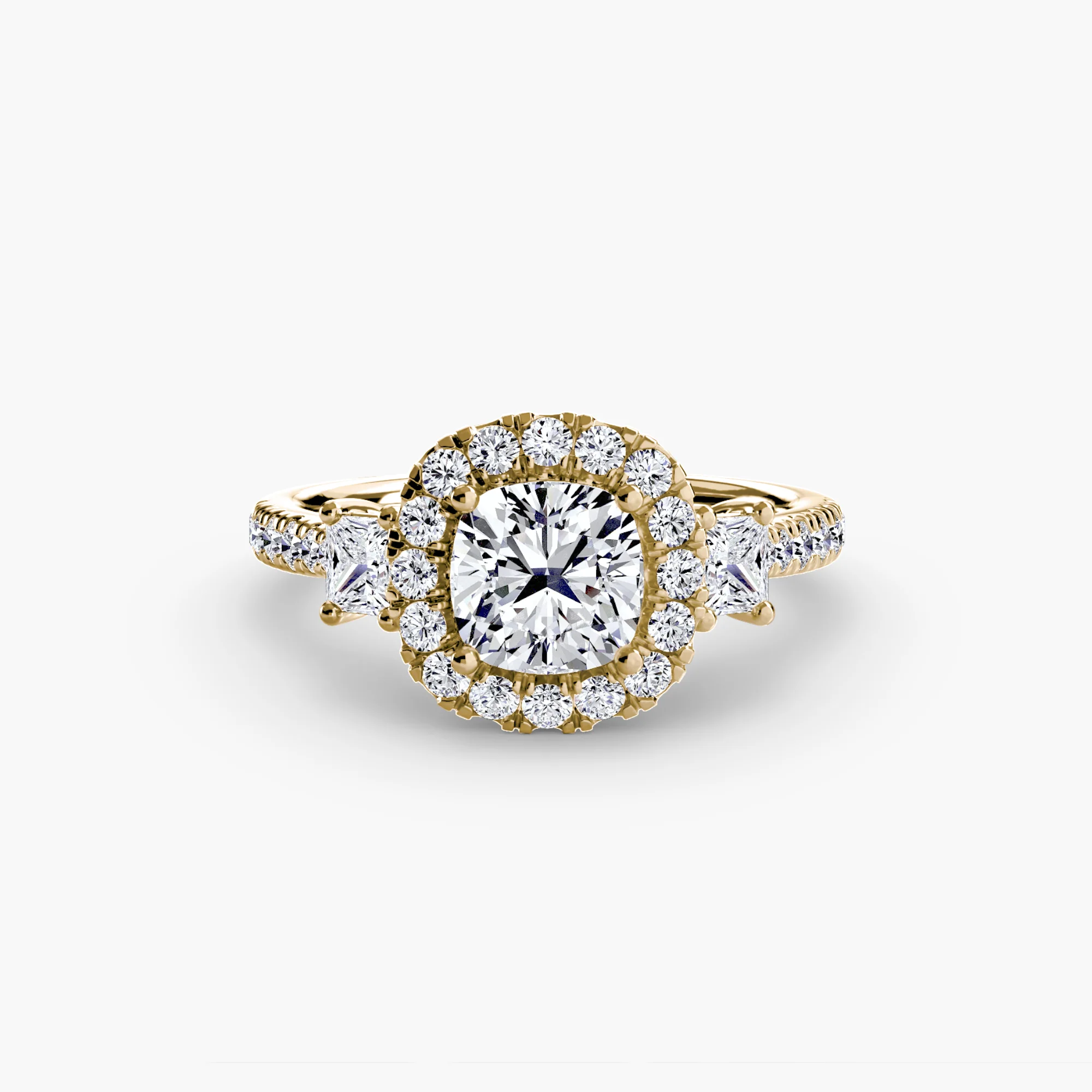 Three-Stone Ring with Halo 2 - Image 14