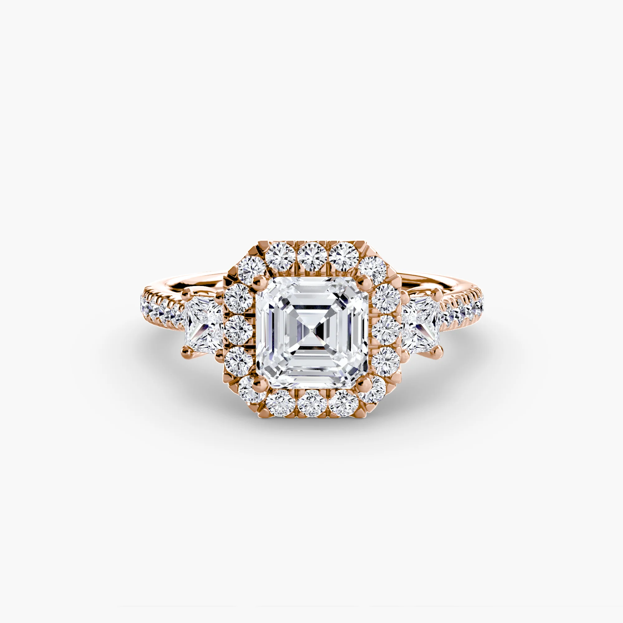 Three-Stone Ring with Halo 2 - Image 30