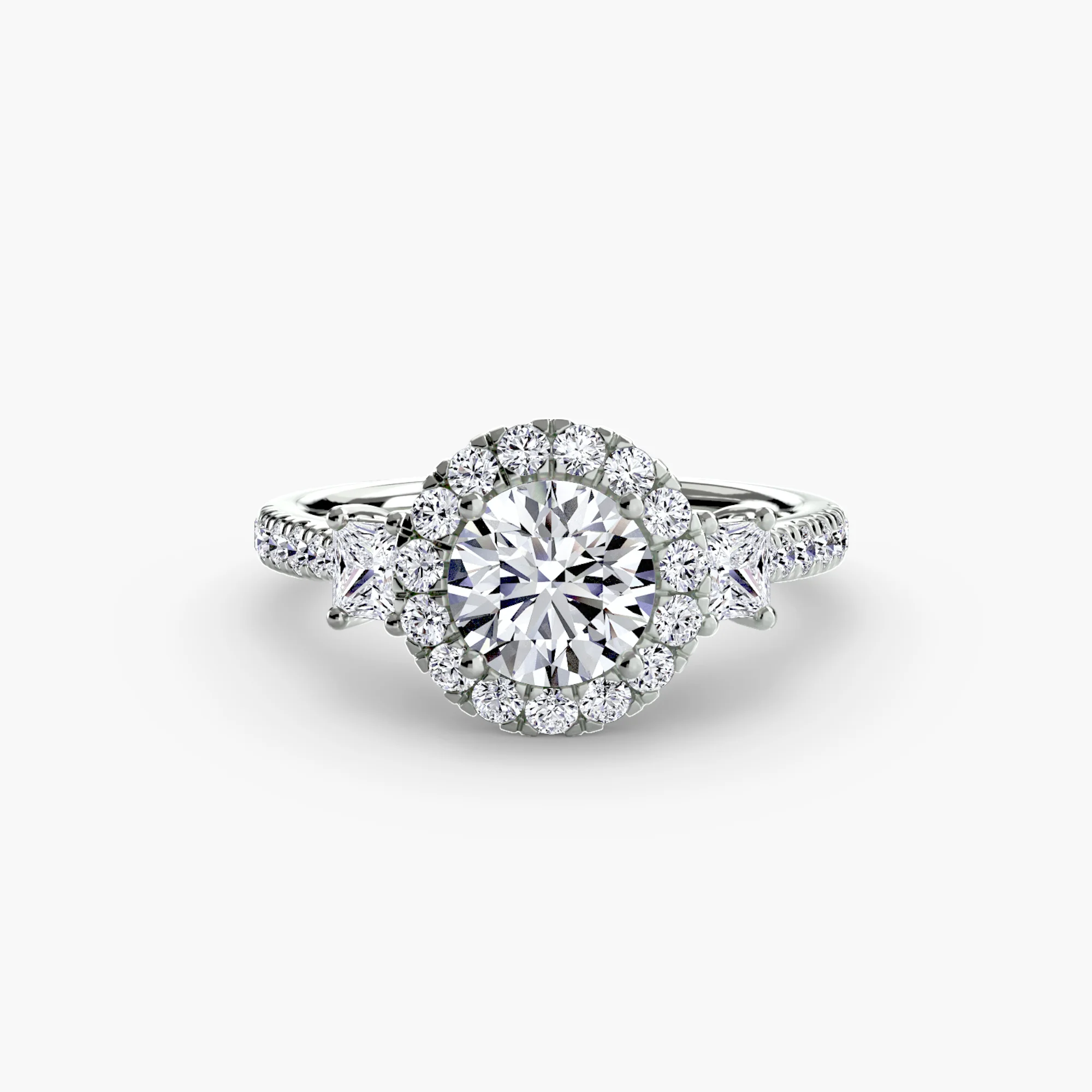 Three-Stone Ring with Halo 2 - Image 32