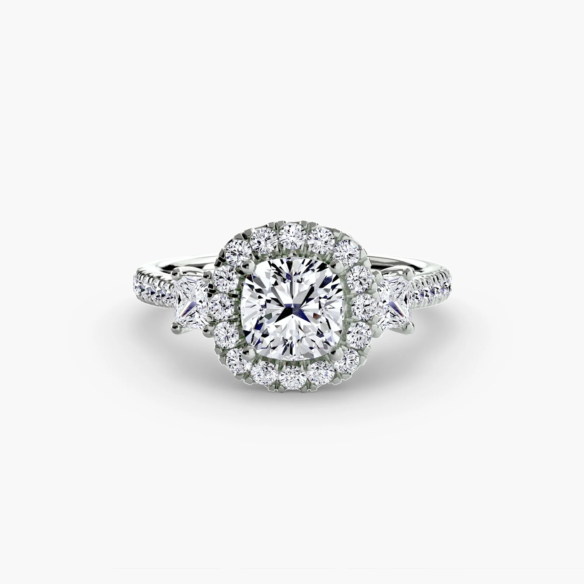 Three-Stone Ring with Halo 2 - Image 34