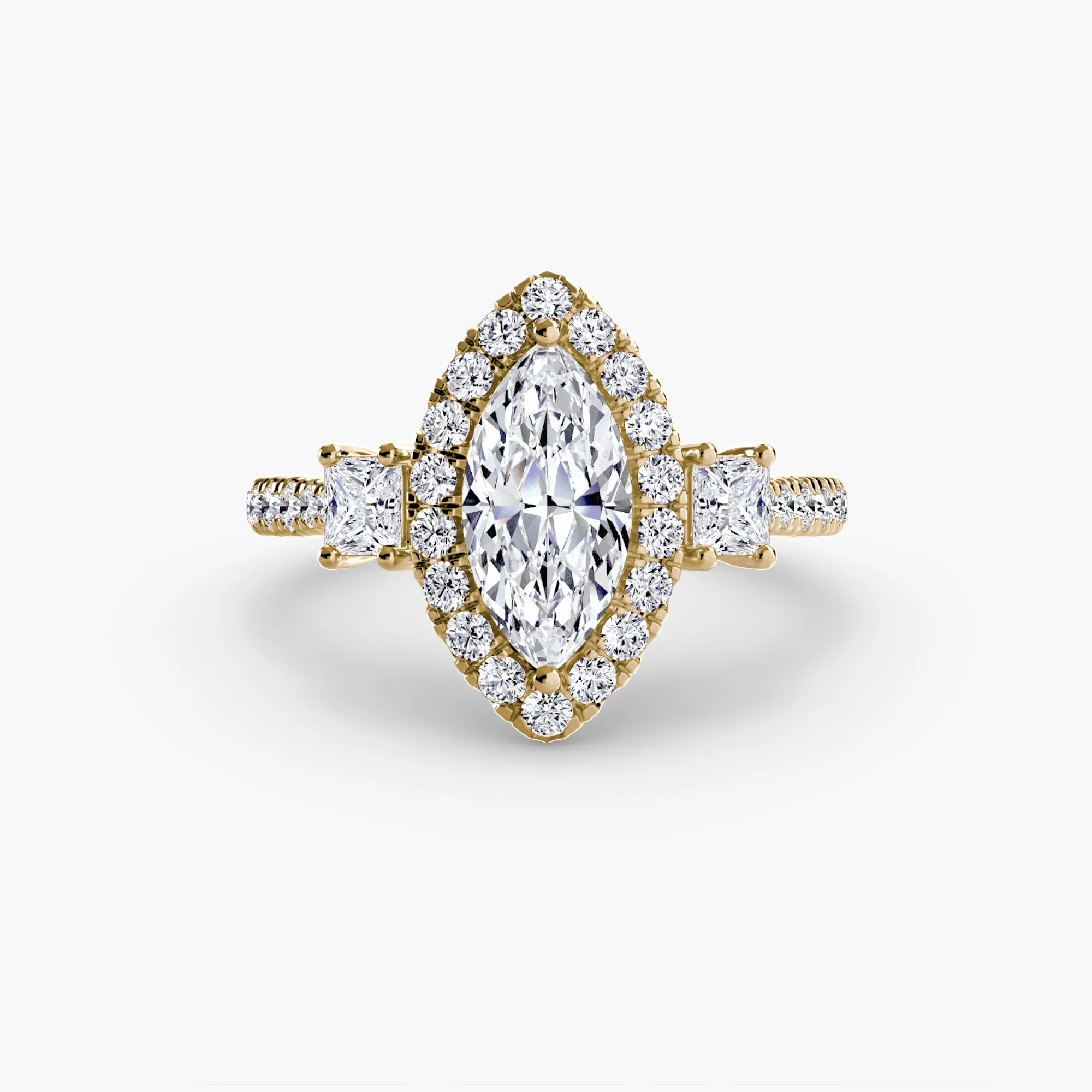 Three-Stone Ring with Halo 2 - Image 51