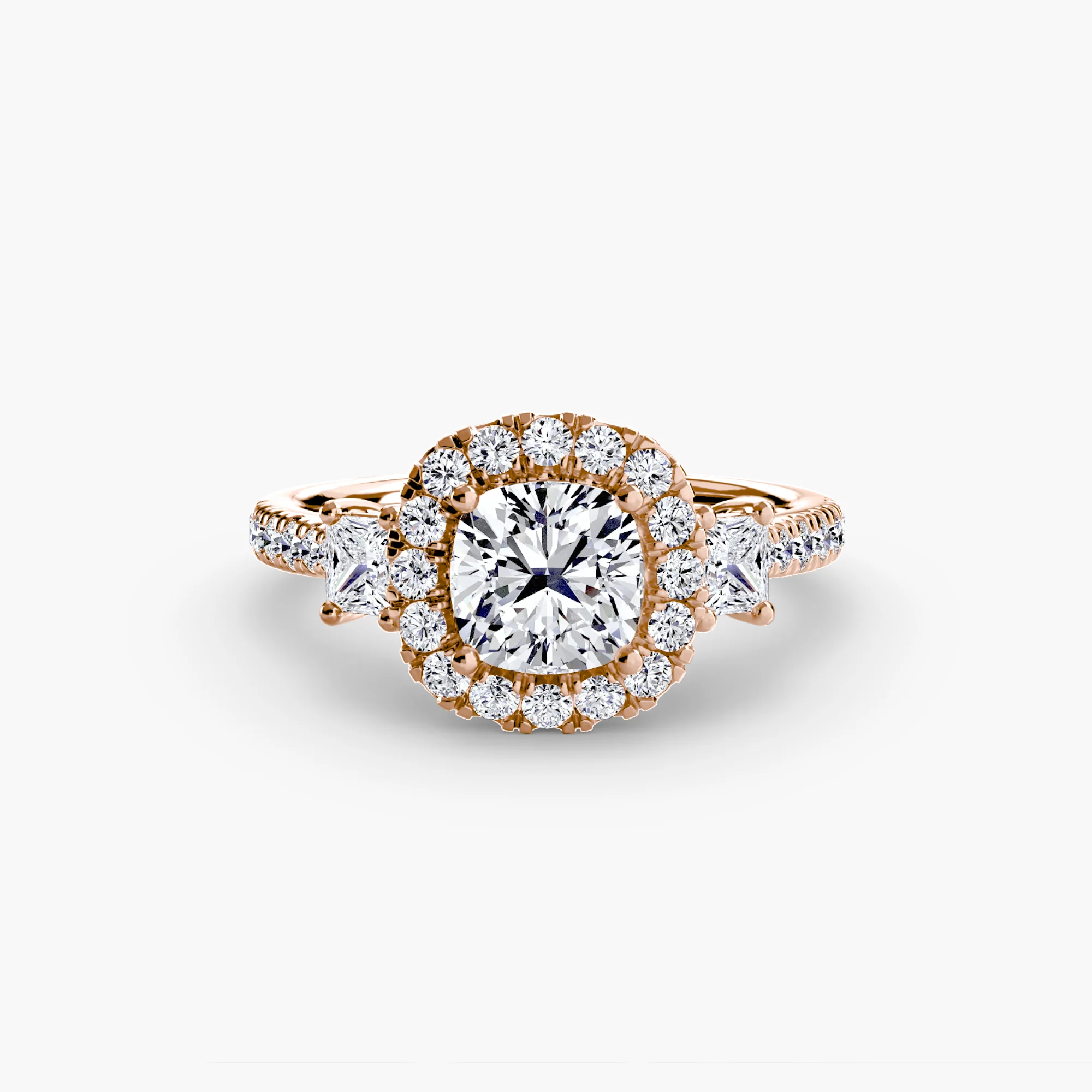 Three-Stone Ring with Halo 2 - Image 54