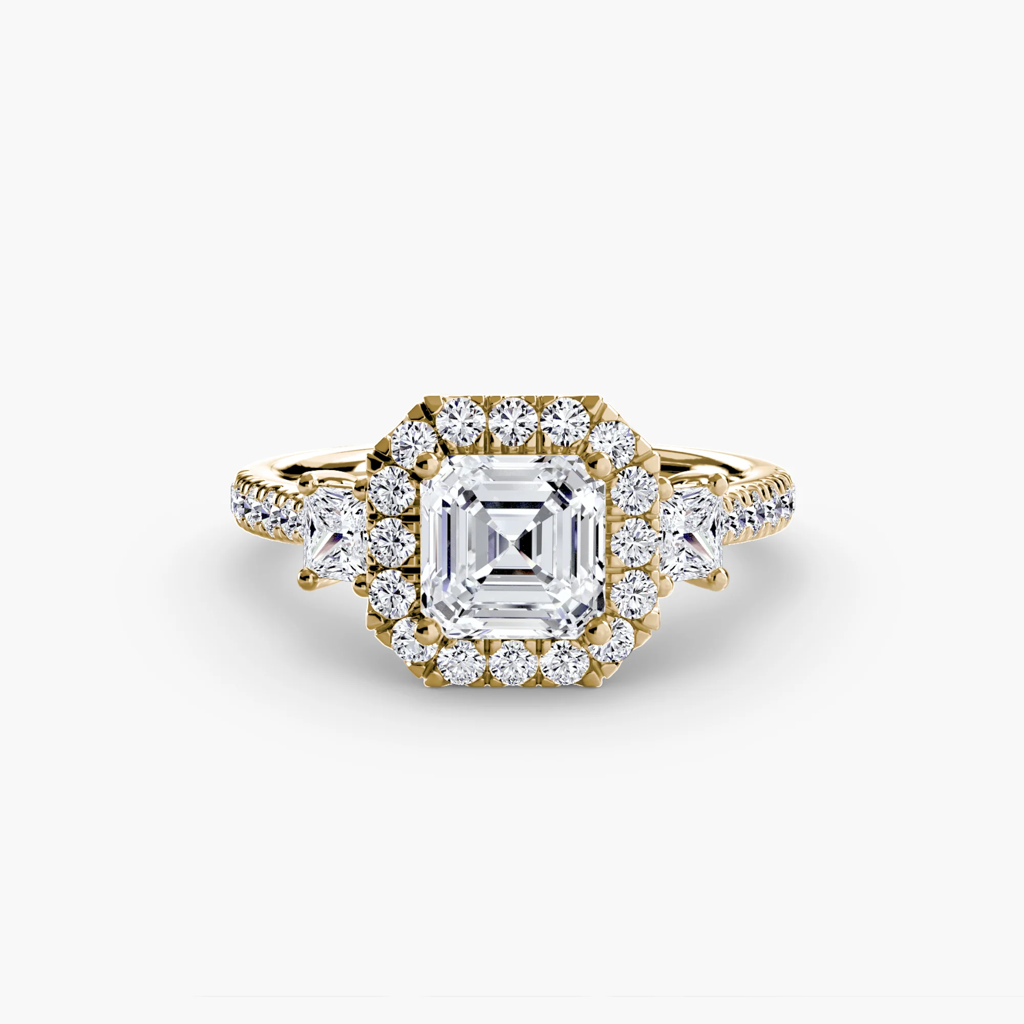 Three-Stone Ring with Halo 2 - Image 80