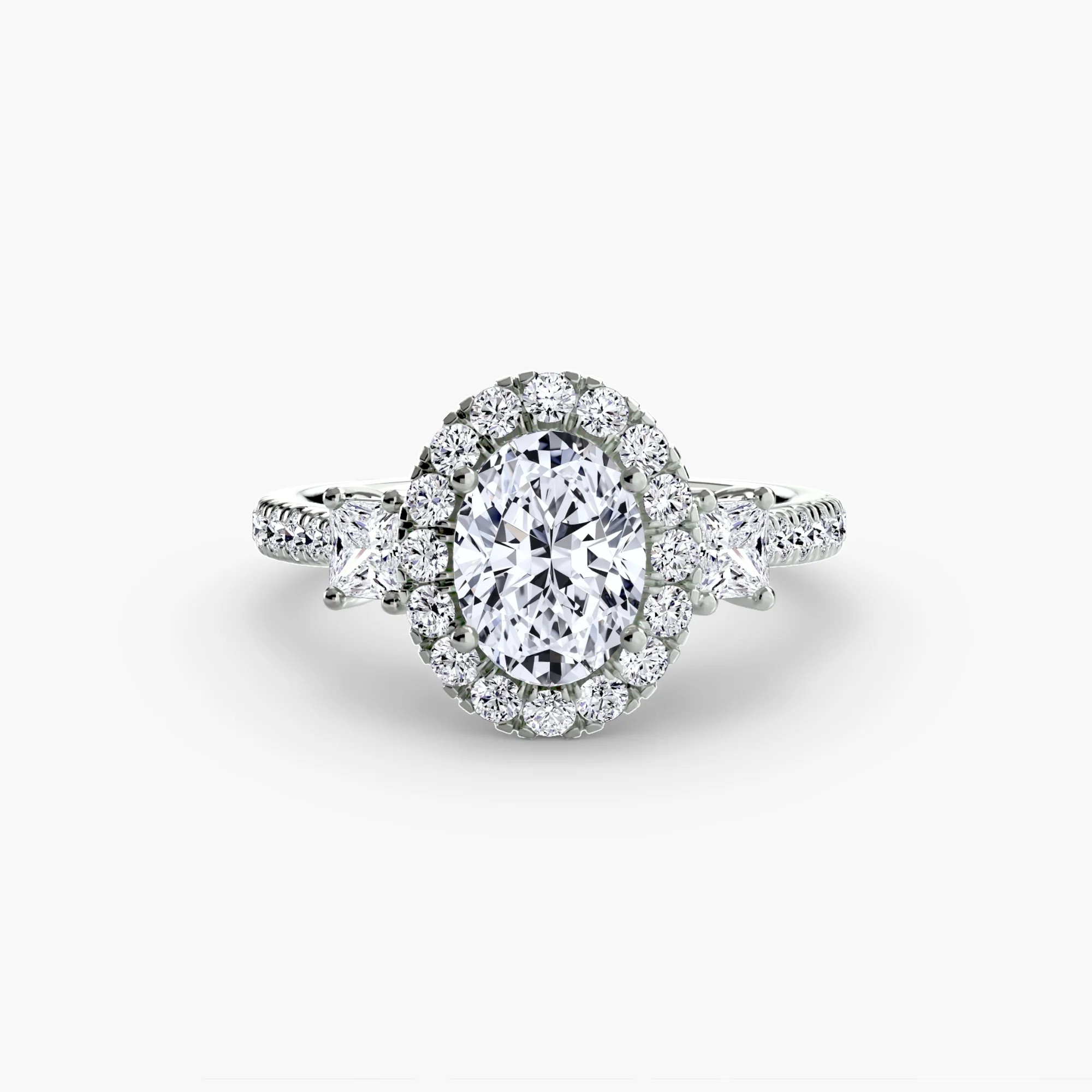Three-Stone Ring with Halo 2 - Image 95