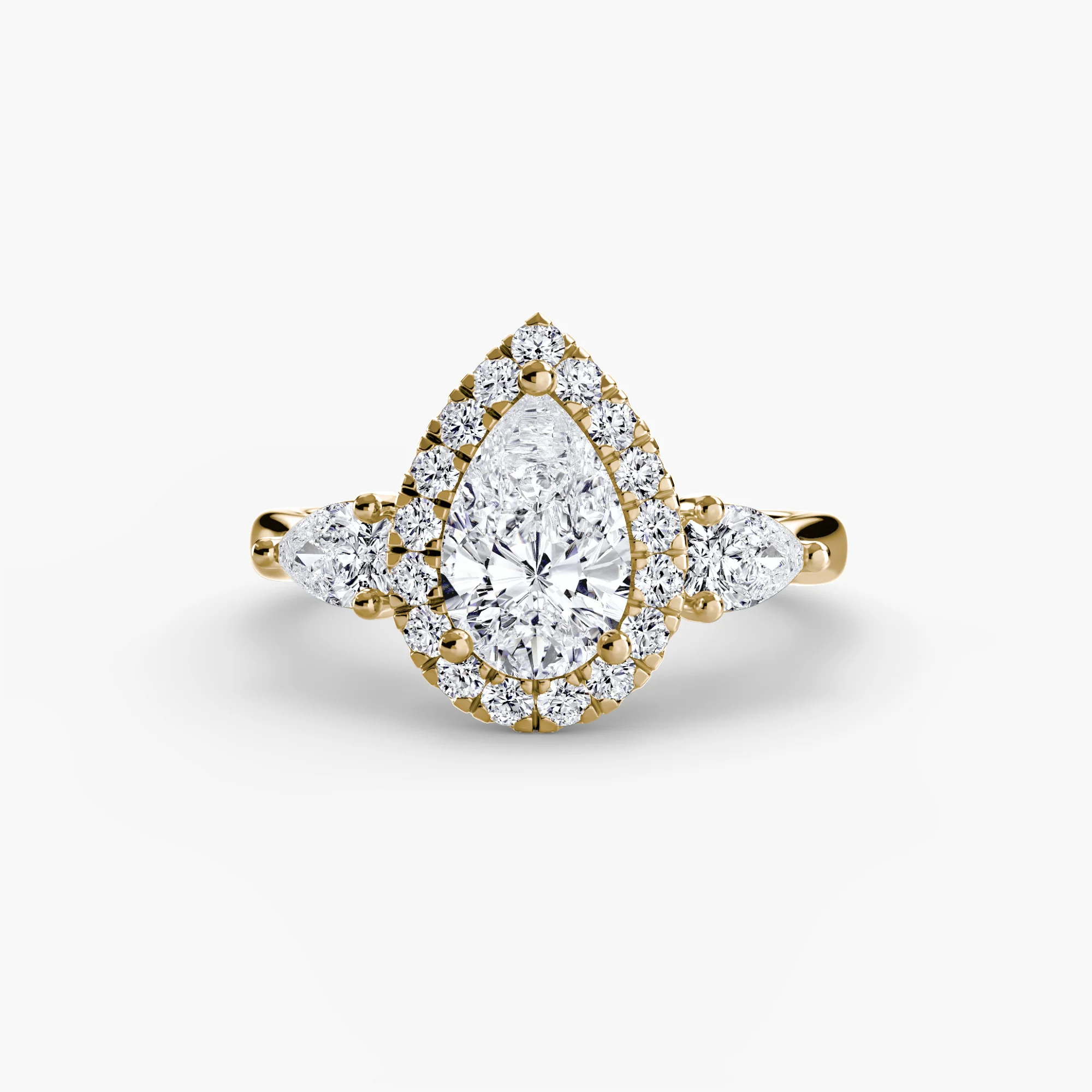 Three-Stone Ring with Halo - Image 3