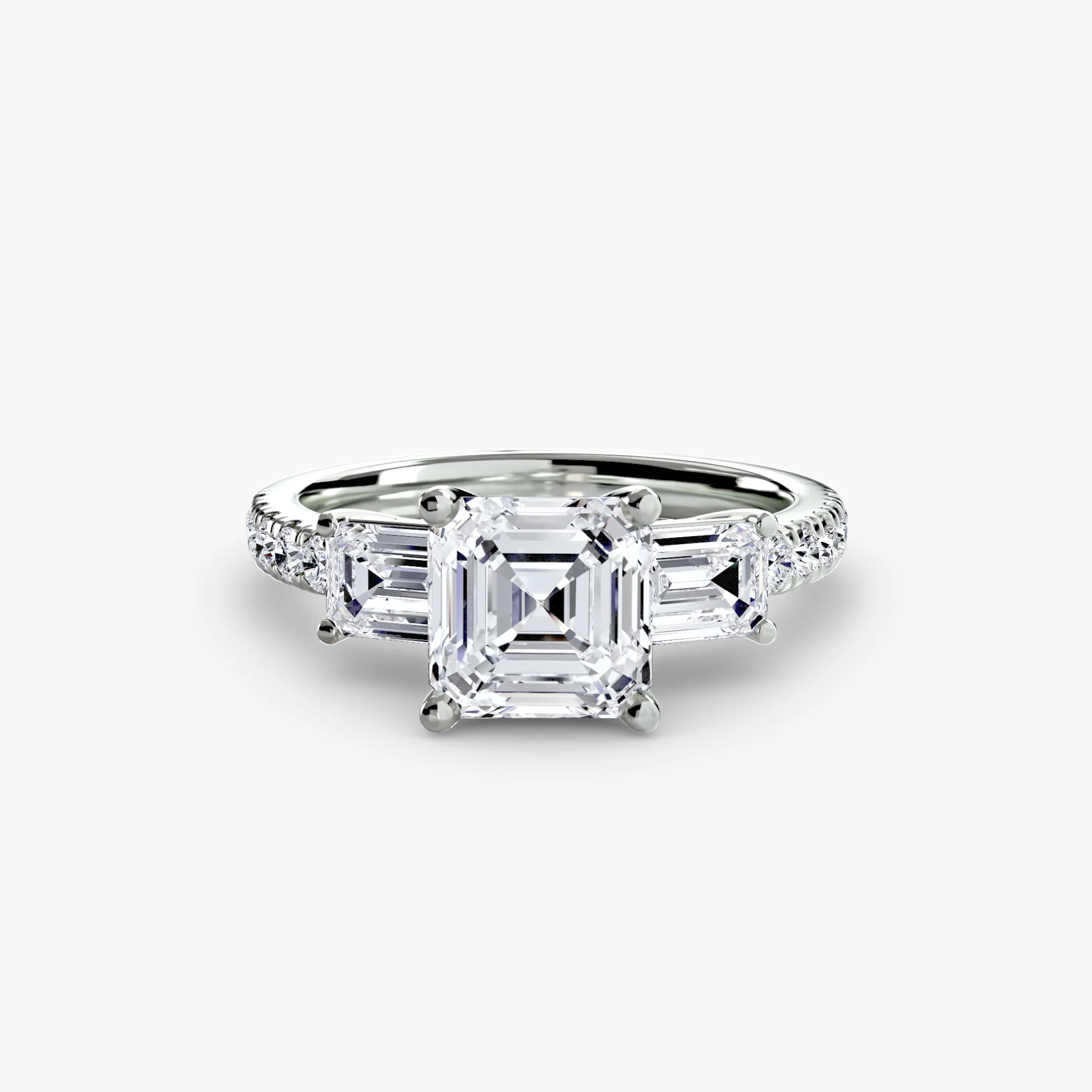 Three-Stone Ring with Pavé Band 4 - Image 39