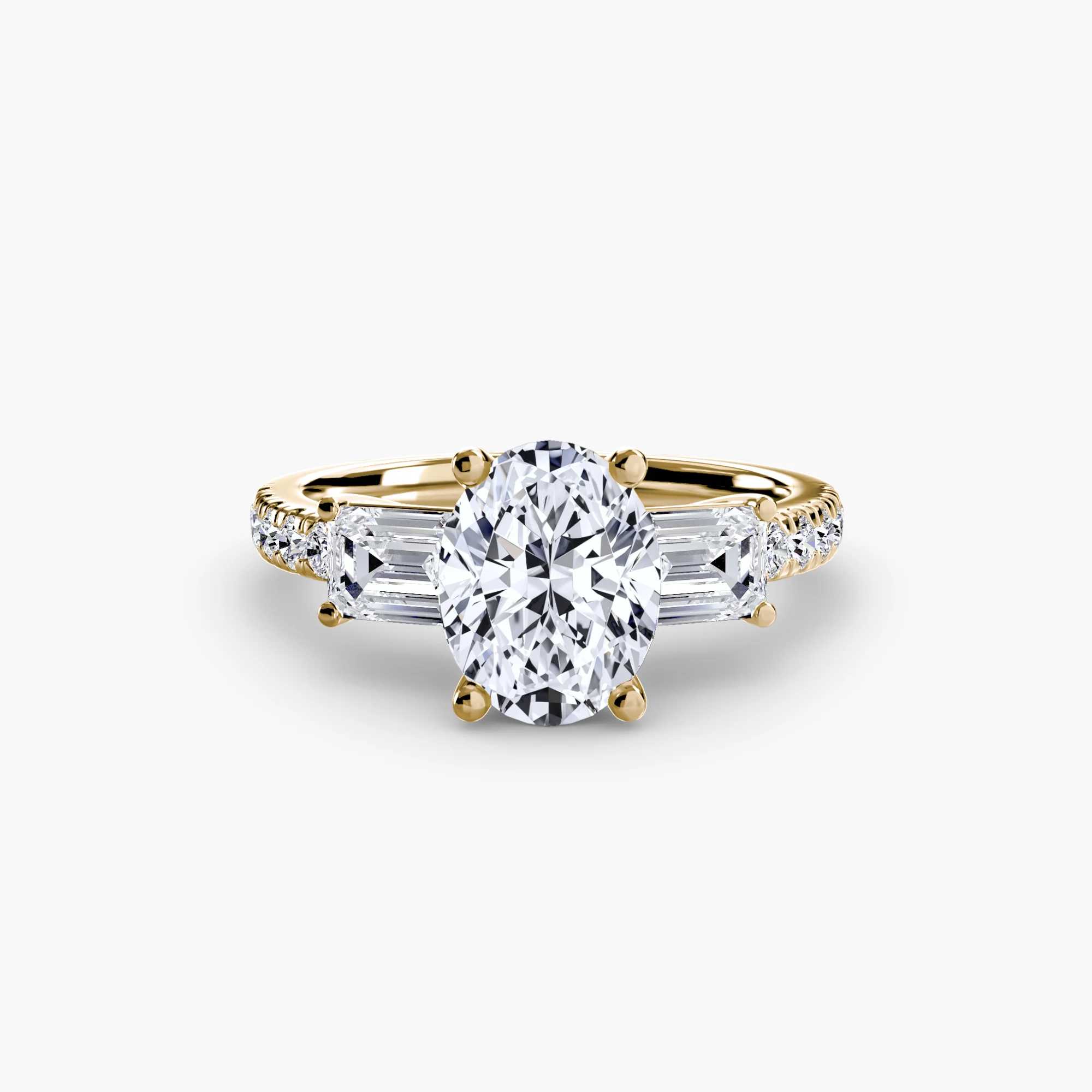Three-Stone Ring with Pavé Band 4 - Image 43
