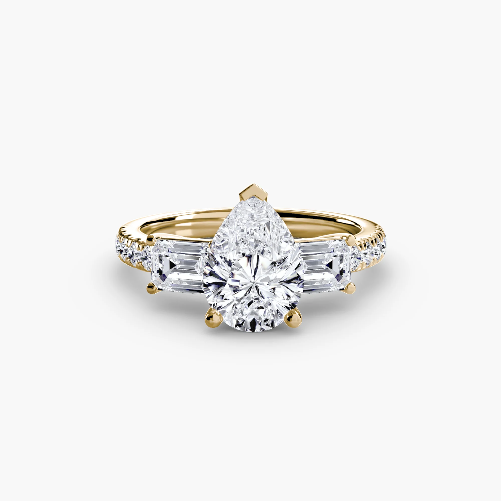 Three-Stone Ring with Pavé Band 4 - Image 44