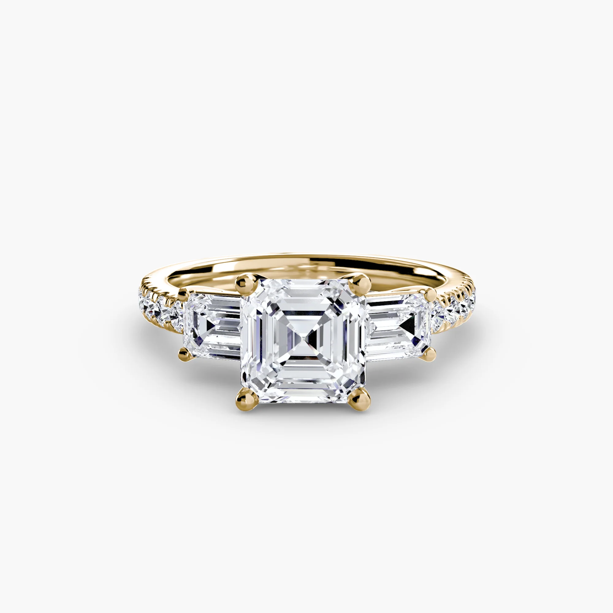 Three-Stone Ring with Pavé Band 4 - Image 48