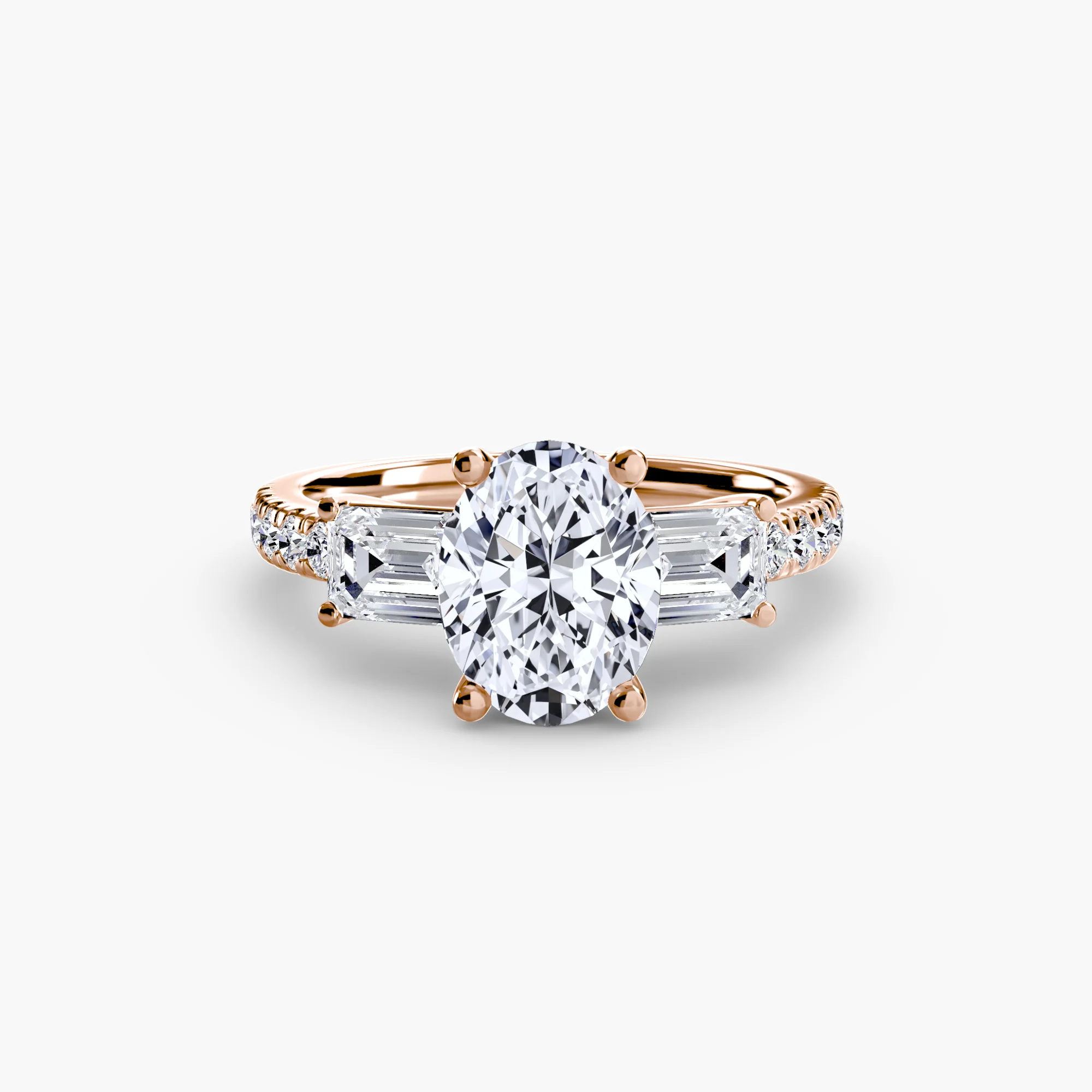 Three-Stone Ring with Pavé Band 4 - Image 53