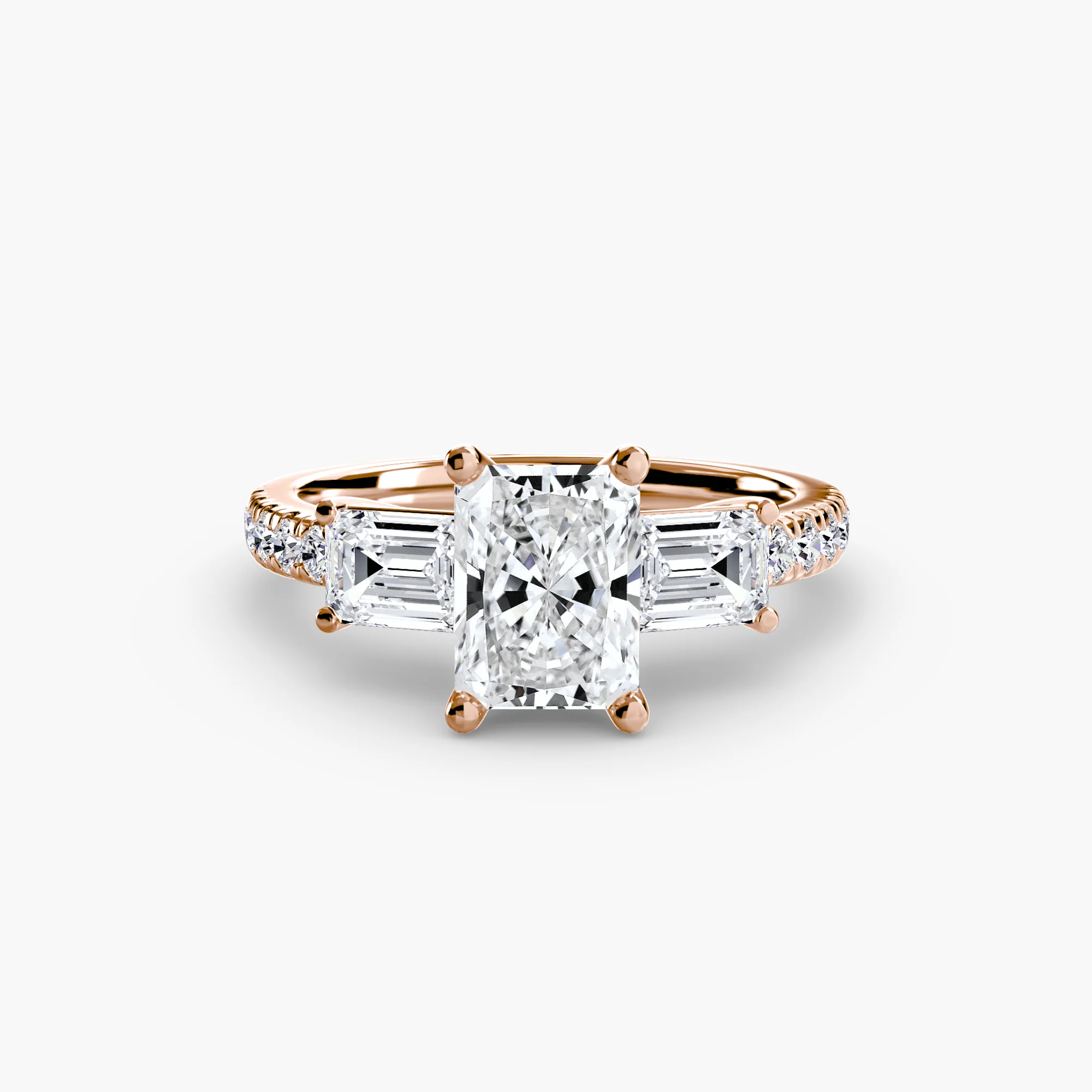 Three-Stone Ring with Pavé Band 4 - Image 57