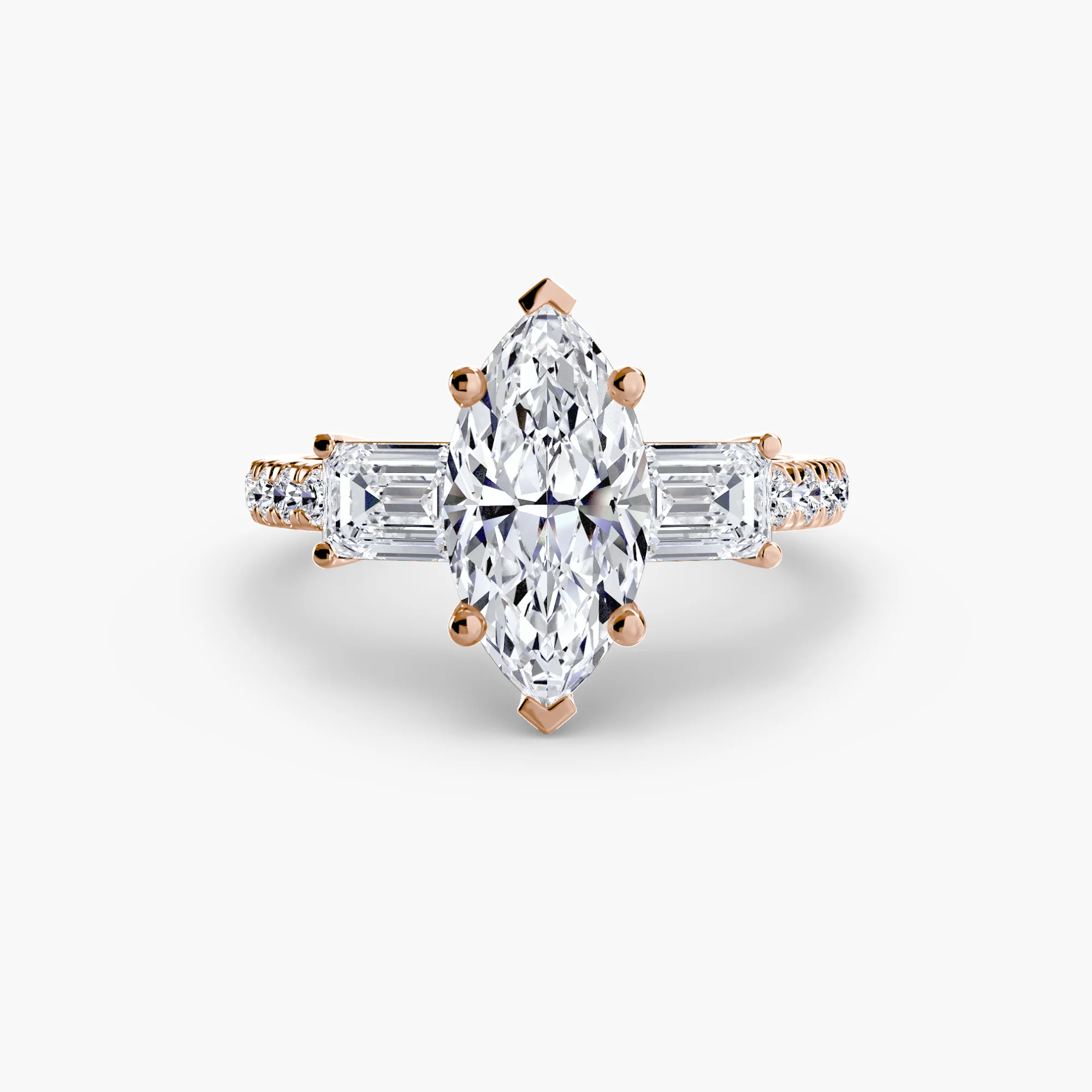 Three-Stone Ring with Pavé Band 4 - Image 59