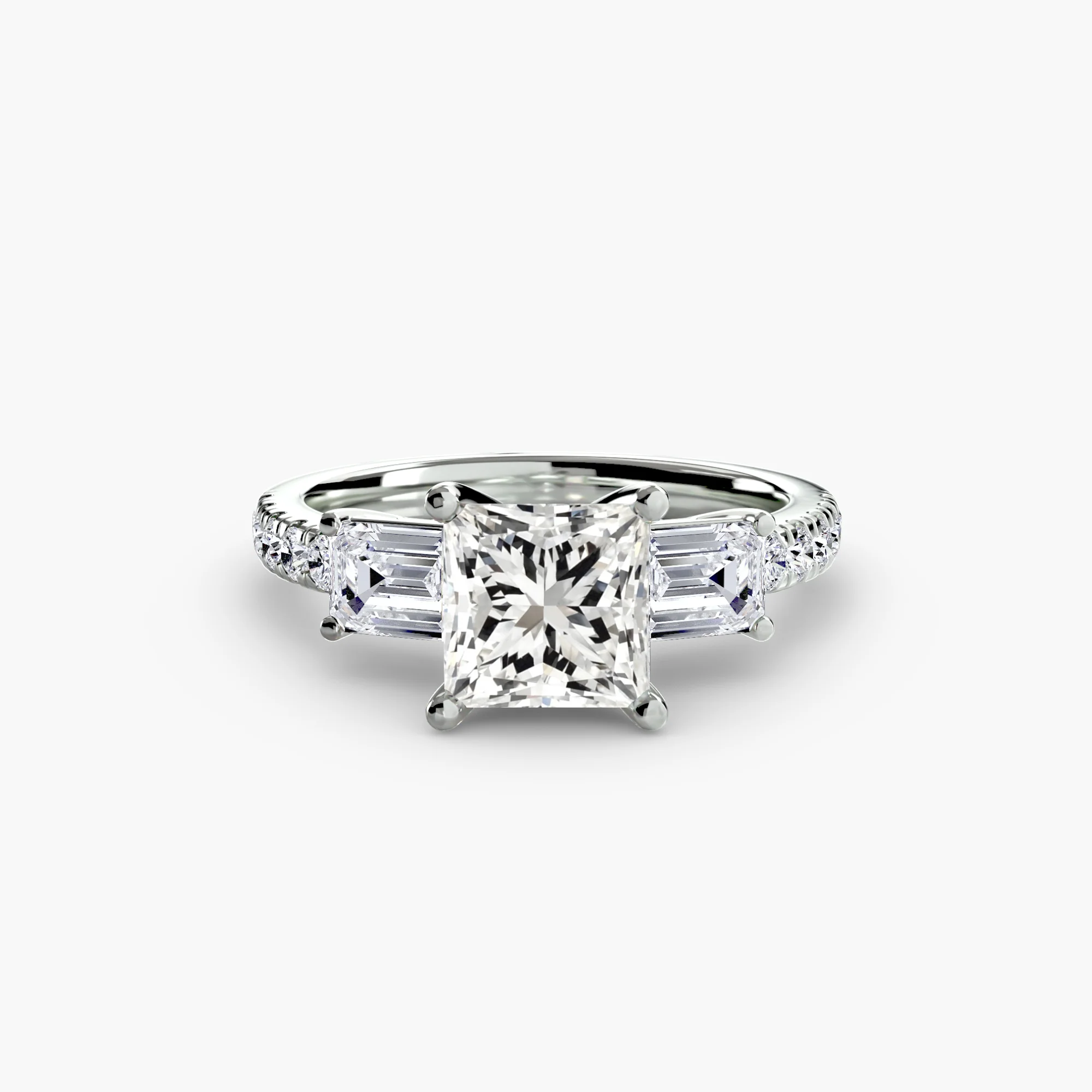 Three-Stone Ring with Pavé Band 4 - Image 61
