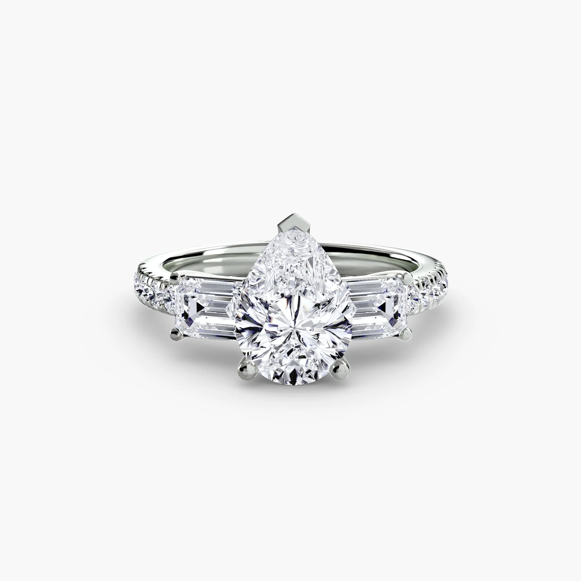 Three-Stone Ring with Pavé Band 4 - Image 64