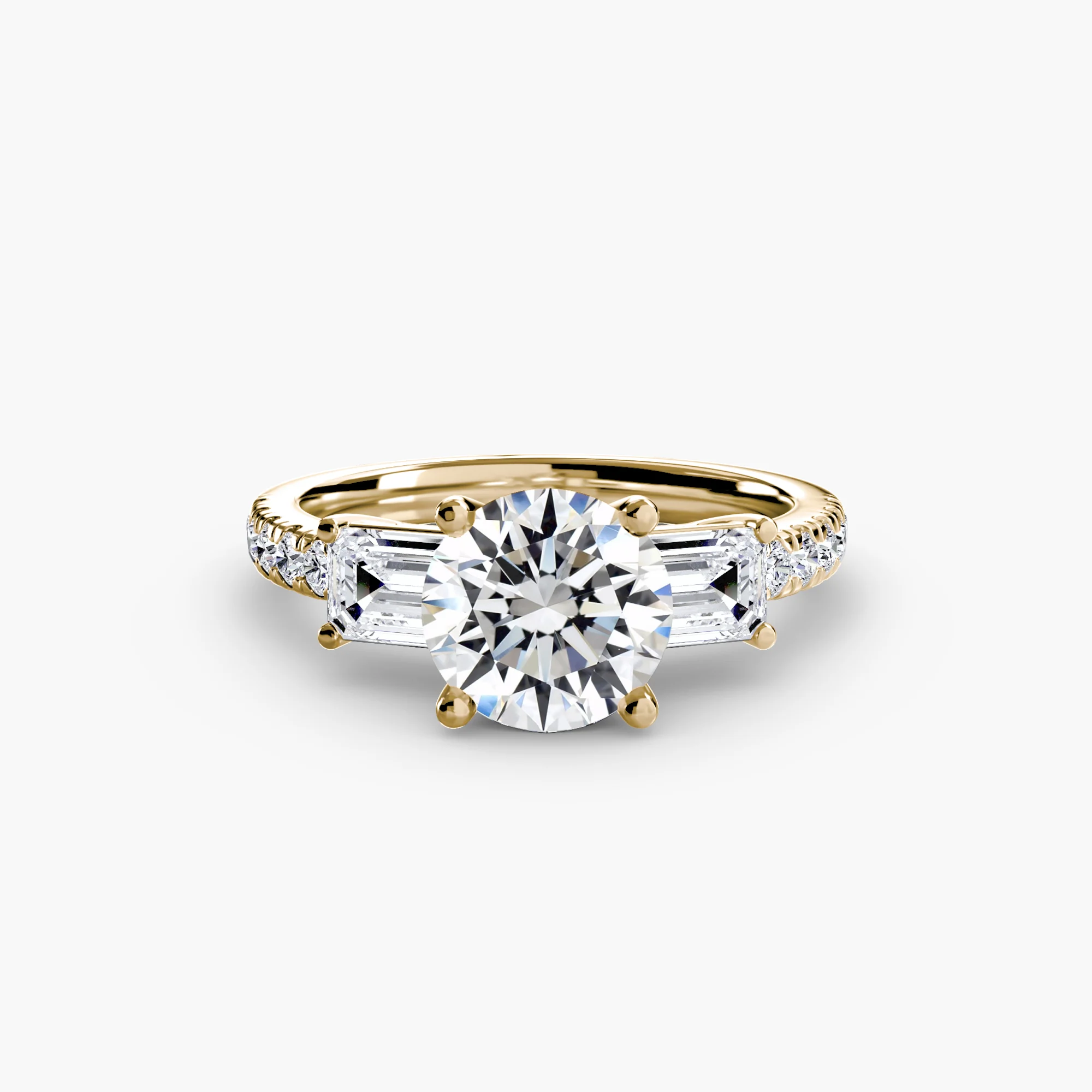 Three-Stone Ring with Pavé Band 4 - Image 69
