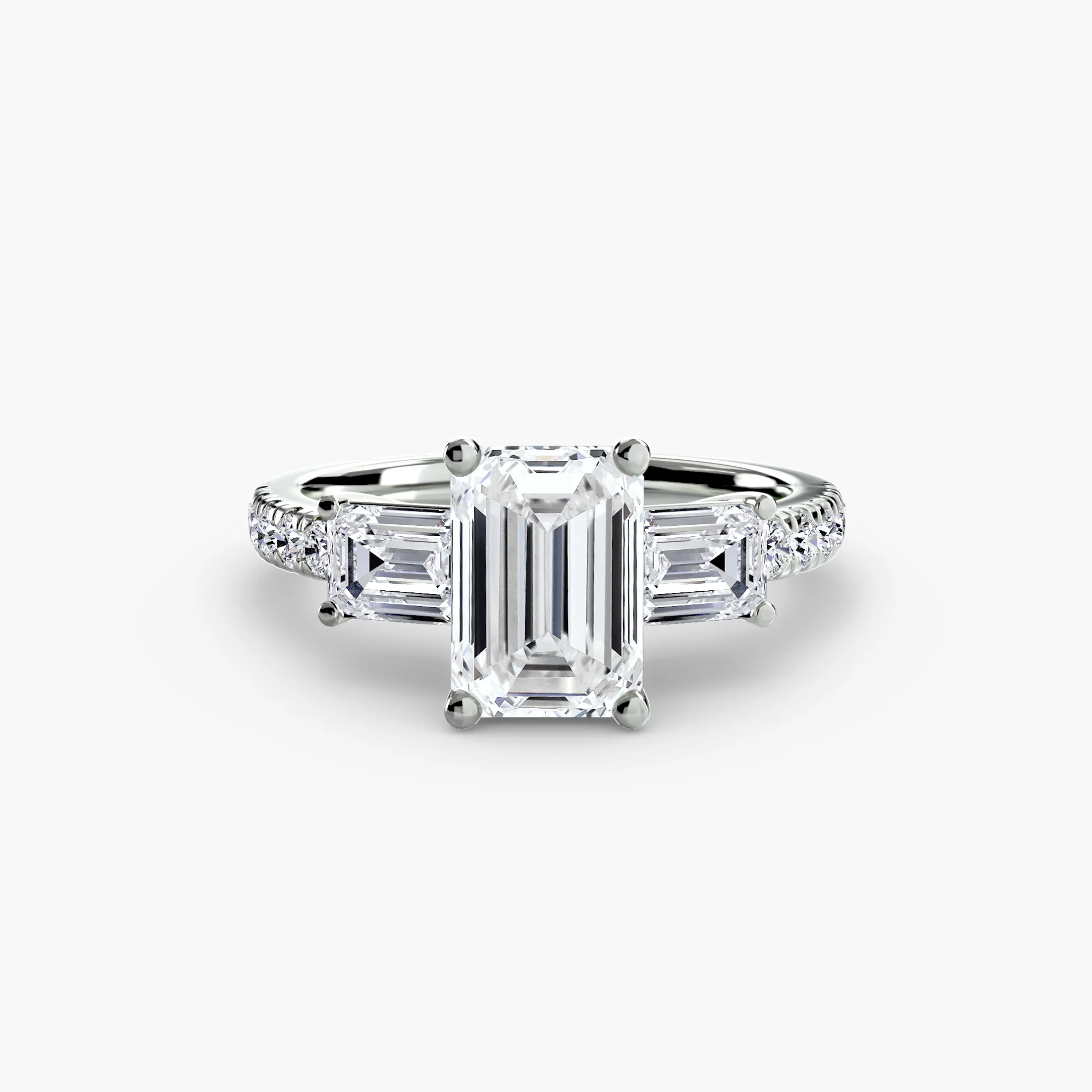Three-Stone Ring with Pavé Band 4 - Image 7