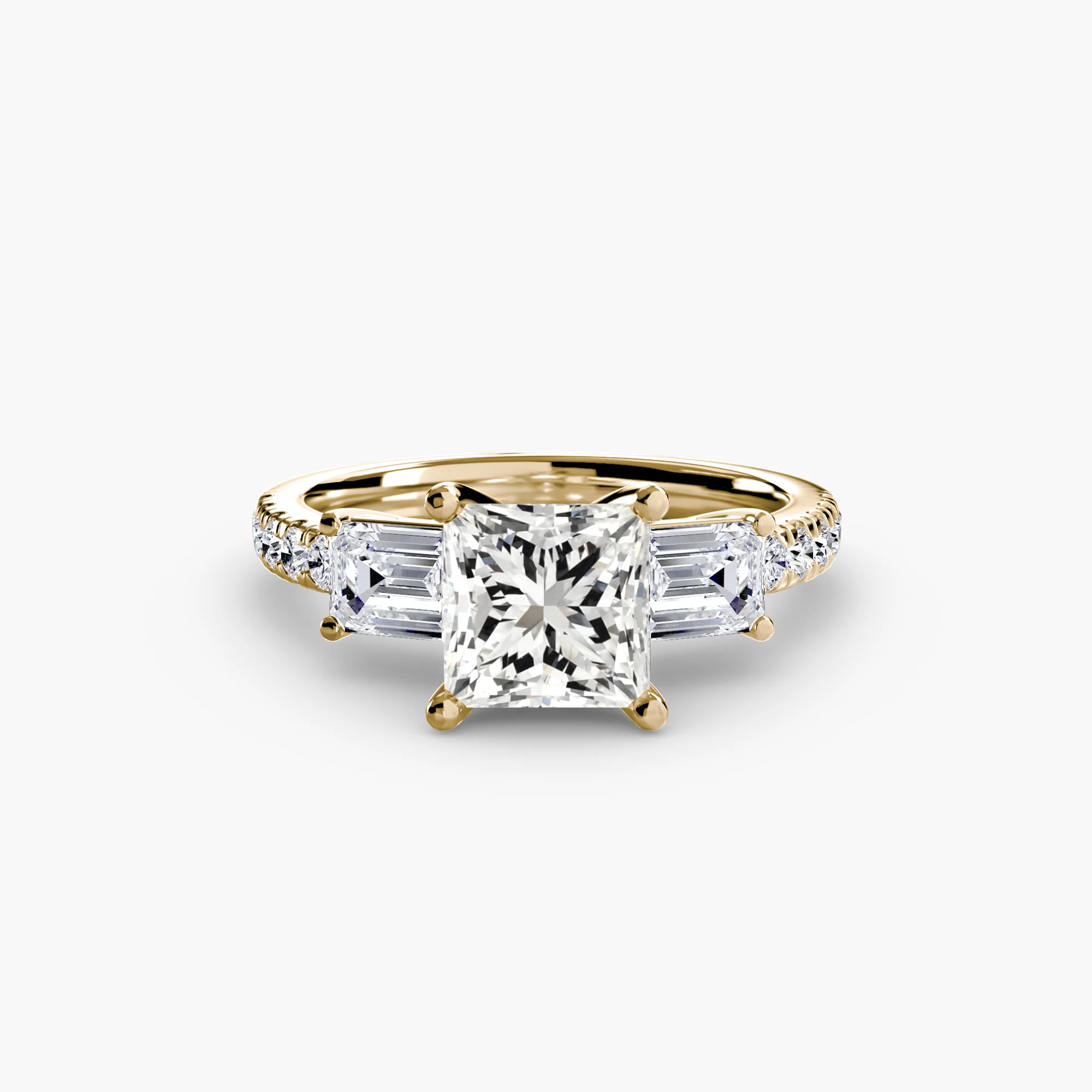 Three-Stone Ring with Pavé Band 4 - Image 70