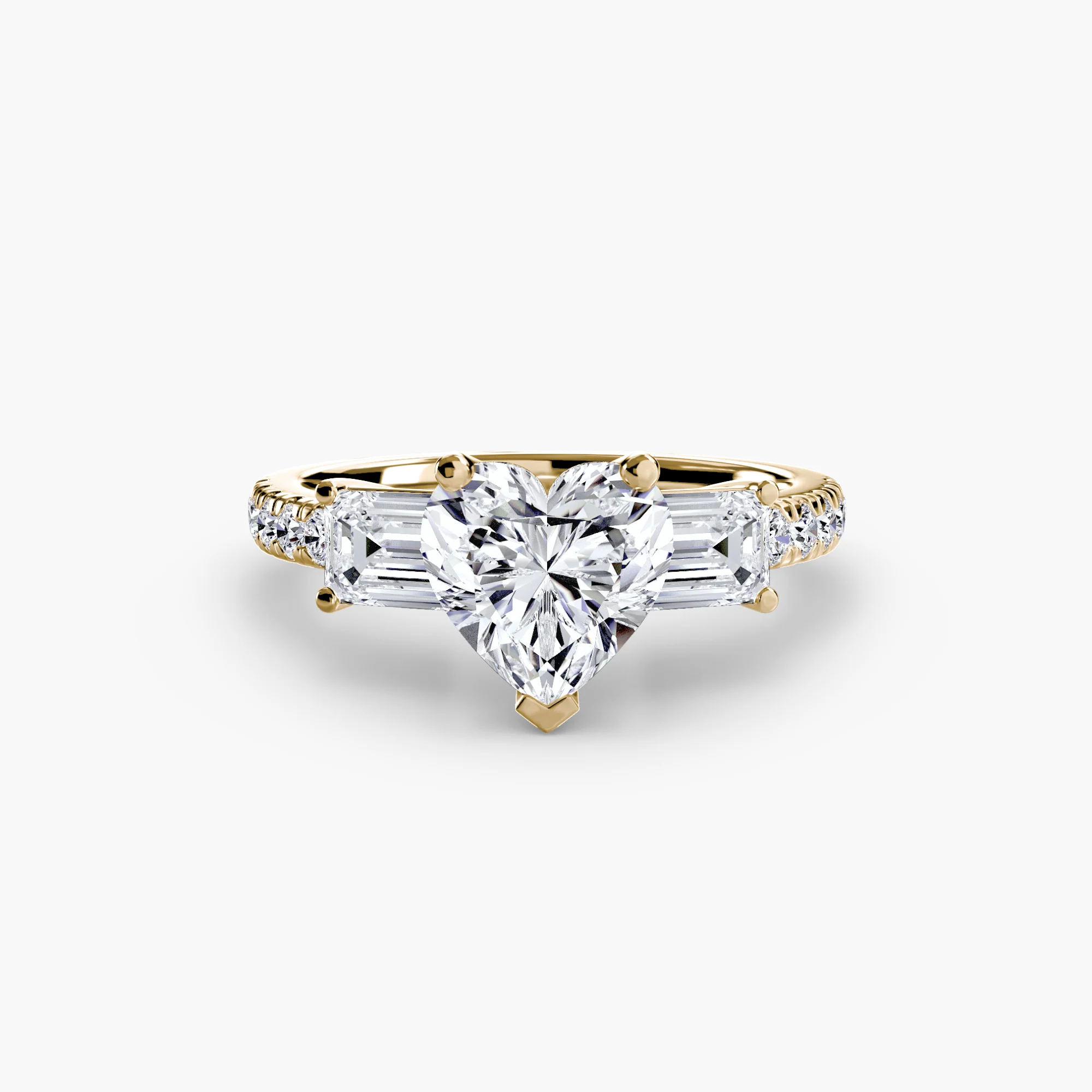 Three-Stone Ring with Pavé Band 4 - Image 75